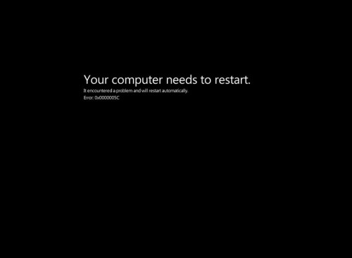 La nueva pantalla de la muerte en Windows 8 en negro
